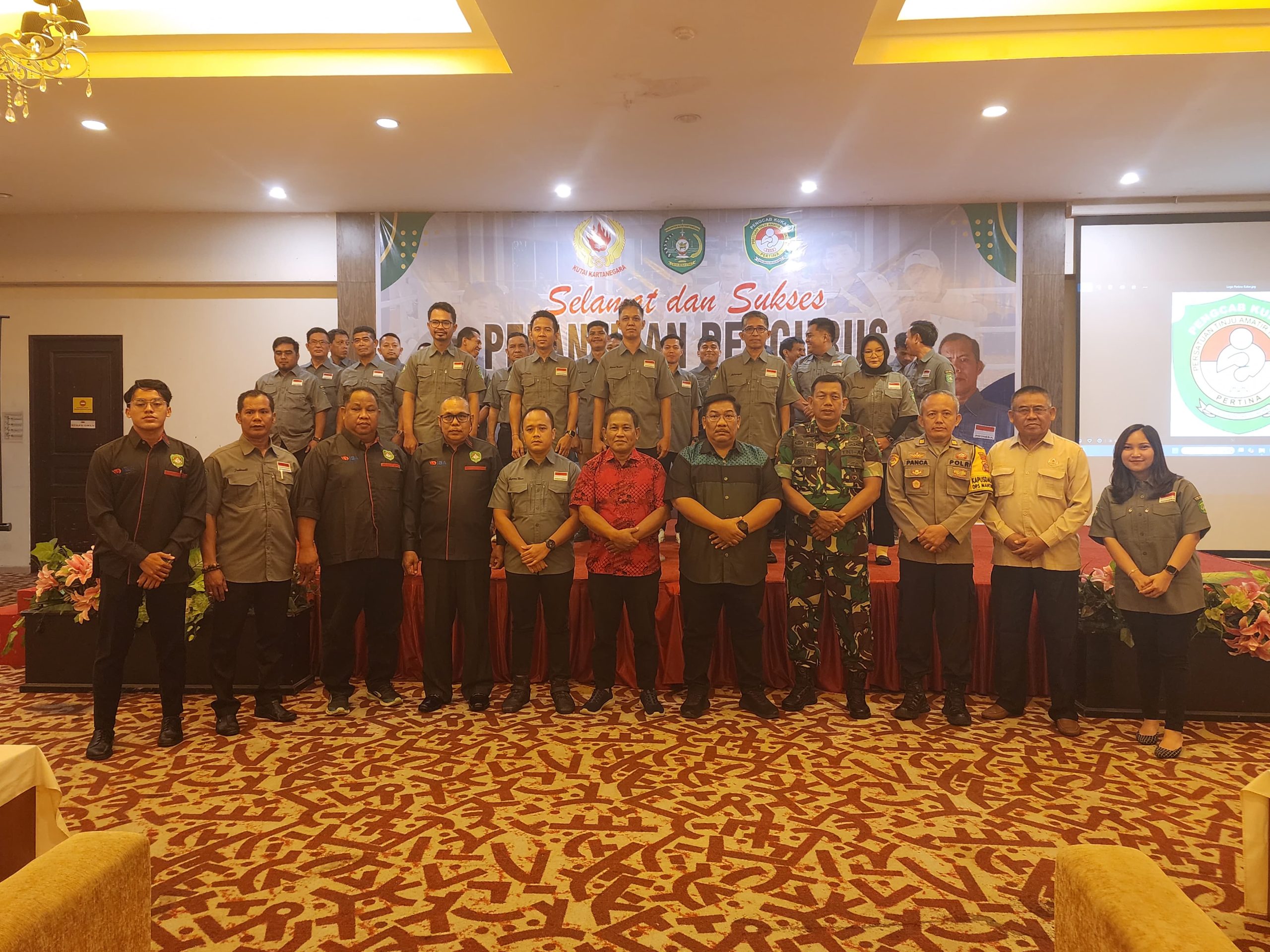 Pelantikan Pengurus Cabang (Pengcab) Pertina Kabupaten Kutai Kartanegara (Kukar) periode 2024-2028 di Hotel Grand Fatma, Tenggarong.