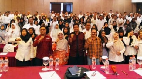 Para peserta Rakor Penataan Guru dan Tenaga Kependidikan Bagi Satuan Pendidikan Dasar, SMP, PAUD dan Pendidikan Non Formal/Kesetaraan Disdikbud Kukar.
