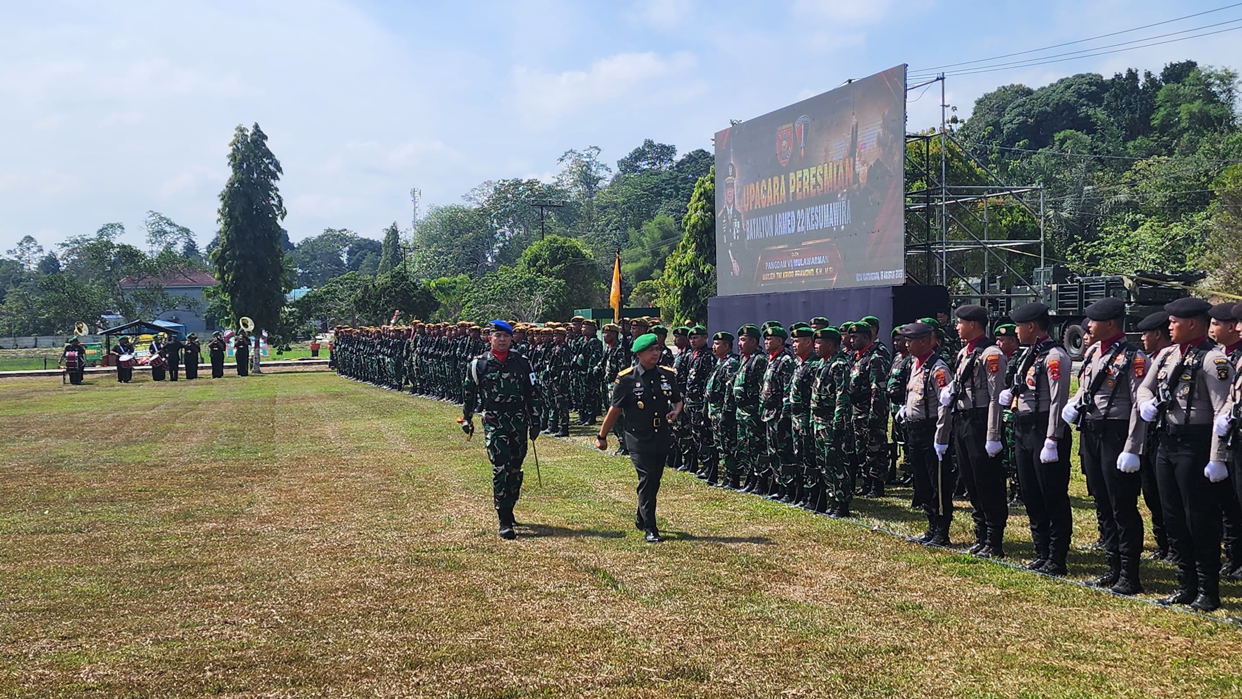 Upacara peresmian Batalyon Artileri Medan (Yonarmed) 22/Kesumawira di Desa Jembayan, Kecamatan Loa Kulu. (Foto: Fikri/Dialogis.co)