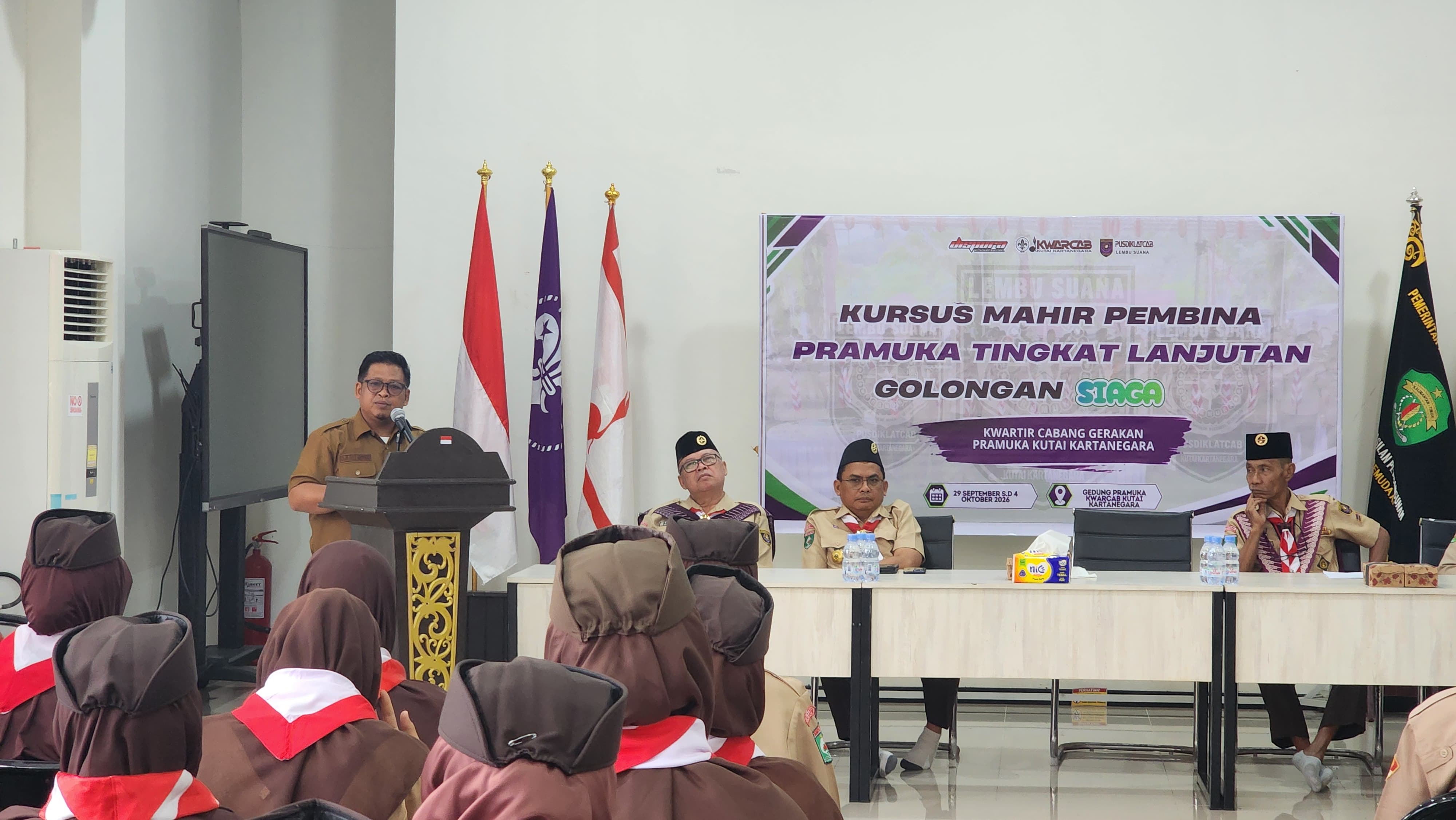 Sambutan Kepala Dispora Sekaligus Ketua Kwarcab Gerakan Pramuka Kukar, Aji Ali Husni.